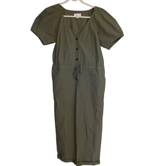 Velvet By Graham Spencer Womens Jumpsuit Size Medium Green Drucie Pure Cotton - Picture 1 of 11